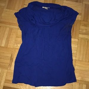 Kenneth Cole royal blue cowl neck short sleeve